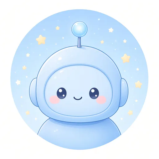 Kuurie, a sky-blue robot with a bubble antenna.