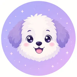 A small white dog with brown ears and a pink tongue.