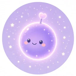 Mohdestie, a glowing violet orb with a heart antenna.