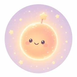 Bohnie, a warm peach orb with a star antenna.